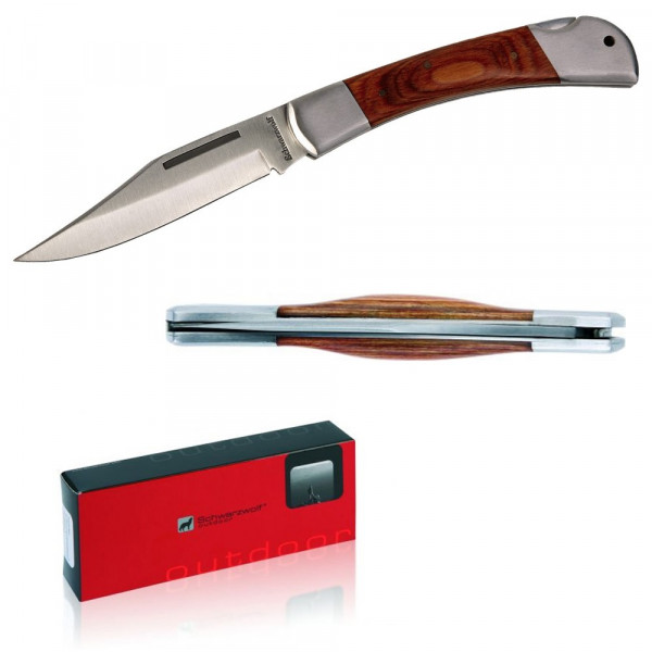 Schwarzwolf outdoor® JAGUAR Taschenmesser mit Holzgriff